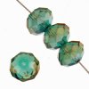26 8x10mm Faceted Teal AB Chinese Crystal Donut Beads