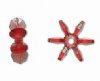 100, 5x14mm Acrylic Transparent Red Paddle Wheel Beads