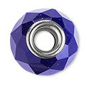 1 8x14mm Faceted Large Hole Cobalt Glass Bead