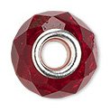 1 8x14mm Faceted Large Hole Red Glass Bead