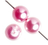 20 12mm Pink Glass Pearl Beads