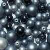 50 Grams of Mixed Grey Glass Pearl Beads