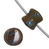 44 4x6mm Opaque Blue Travertine Glass Pellet Beads