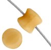 44 4x6mm Opaque Ivory Alabaster Glass Pellet Beads