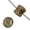 44 4x6mm Opaque Olivine Travertine Glass Pellet Beads