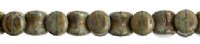 44 4x6mm Opaque Olivine Travertine Glass Pellet Beads