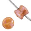 44 4x6mm Pink Alabaster Lustre Glass Pellet Beads