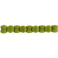 44 4x6mm Opaque Olivine Alabaster Glass Pellet Beads