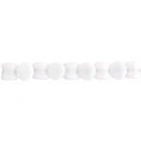 44 4x6mm Opaque White Alabaster Glass Pellet Beads