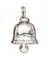 1, 16x12mm Plain Antique Silver Bell Charm / Pendant