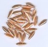 36 11.5x4mm Bright Copper Plated Leaf Pendants