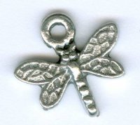 1 11x14mm Small Antique Silver Dragonfly Pendant