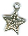 1 12x12mm Antique Silver Dotted Star Pendant