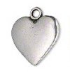 1, 14mm Antique Silver Plain Heart Pendant