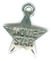 1 14mm Antique Silver Movie Star Pendant