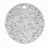 1 14mm Bright Silver Stardust Textured Round Pendant