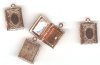 4 14x11mm Bright Copper Plated Rectangle Lockets