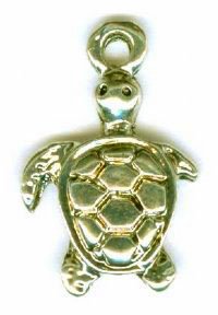 1 15x10mm Small Antique Gold Turtle Pendant