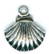 1 15x14mm Antique Silver Scallop Shell Pendant