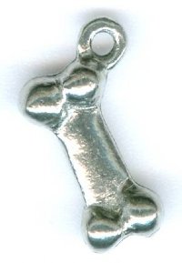 1 15x6mm Antique Silver Dog Bone Pendant