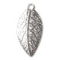 36 15x8mm Curved Silver Plated Leaf Pendants