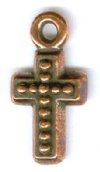1 15x8mm Antique Copper Cross with Dots