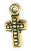 1 15x8mm Antique Gold Cross with Dots