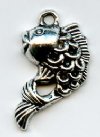 1 18x12mm Antique Silver Koi Fish Pendant