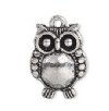 1 19x14mm Antique Silver Owl Pendant