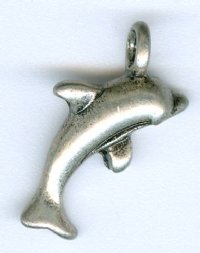 1 20mm Antique Silver Dolphin Pendant