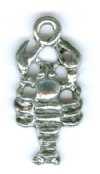 1 20x10mm Antique Silver Lobster Pendant