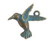 1, 20x18mm Brass Patina Hummingbird Pendant / Charm