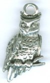 1 21x12mm Antique Silver Owl Pendant