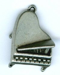 1 22x14mm Antique Silver Piano Pendant