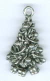 1 22x14mm Antique Silver Christmas Tree w/ Presents Pendant