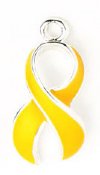 1 23mm Yellow Curved Hope Ribbon Pendant