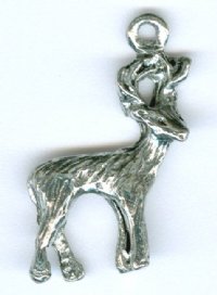 1 23x16mm Antique Silver Deer Pendant