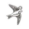 1 23x16.5mm Antique Silver Swallow / Bird Pendant