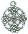 1 24mm Antique Silver Celtic Round Knotted Cross Pendant