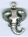1 24x19mm Antique Silver Elephant Head Pendant
