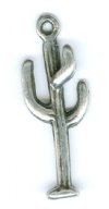 1 24x9mm Antique Silver Cactus Pendant