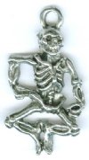 1 24x14mm Antique Silver Dancing Skeleton Pendant