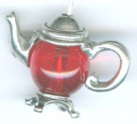 1 25x15mm Antique Silver 2-Part Teapot Pendant