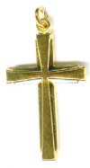 1 25x17mm Gold Flared Cross Pendant