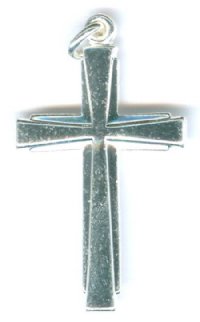 1 25x17mm Silver Flared Cross Pendant