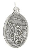 1 26x14mm Antique Silver St. Michael & Guardian Angel Medal