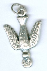 1 27x18mm Antique Silver Holy Spirit Medal