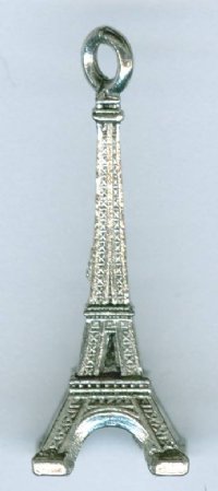 1 30x10mm Antique Silver Eiffel Tower Pendant