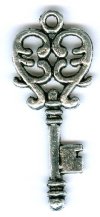 1 30x13.5mm Antique Silver Fancy Key Pendant