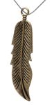 1 44x10mm Antique Gold Feather Pendant